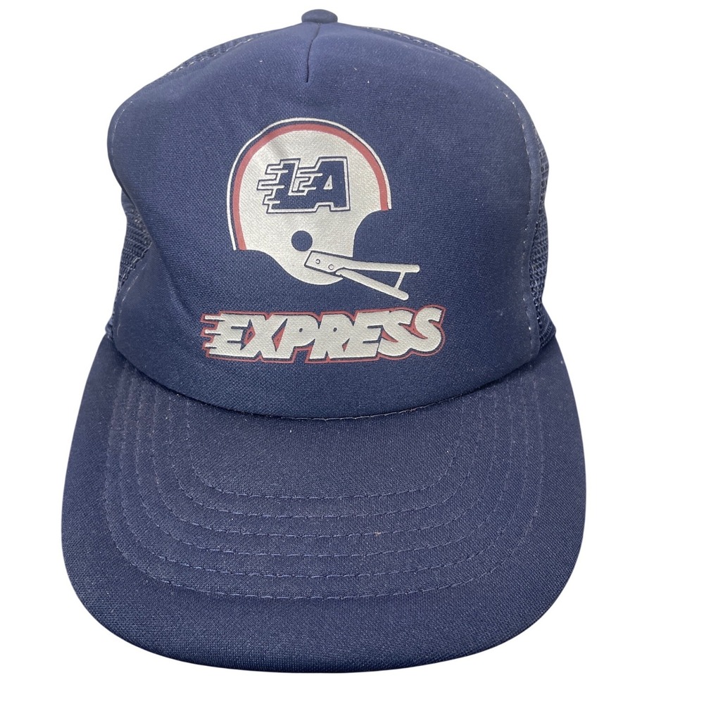 Vintage LA Express USFL Trucker Hat Sportcap Navy Blue Mesh Snapback Cap